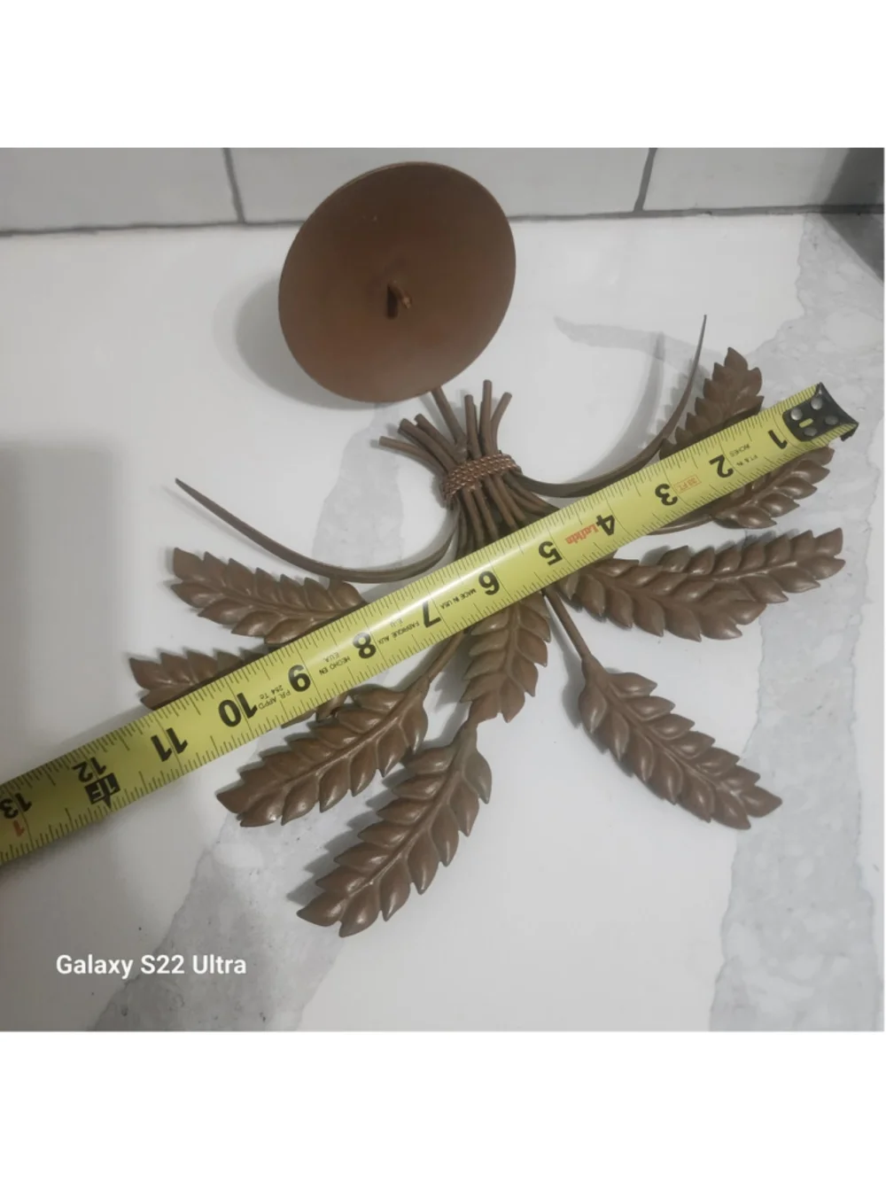 Vintage Metal Wheat Sheaf Wall Sconce Candle Holder